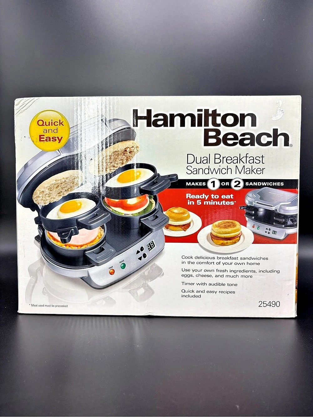 Hamilton Beach Dual Breakfast Sandwich Maker 25490 Unopened Box